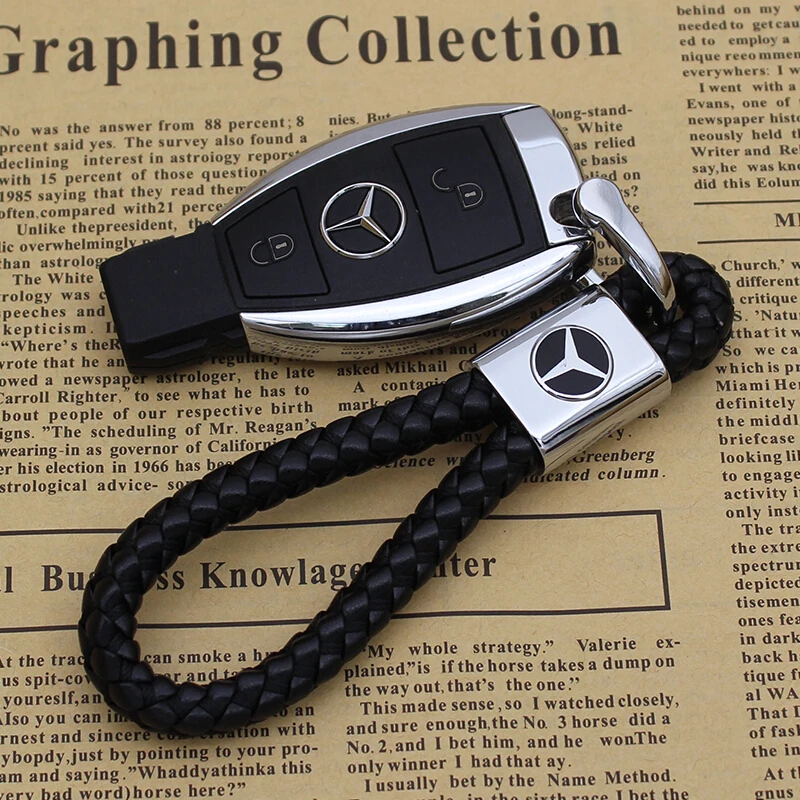 

Metal keychain car logo keychain key ring key holder leather key chain for Mercedes Benz keychains for Driver's gift
