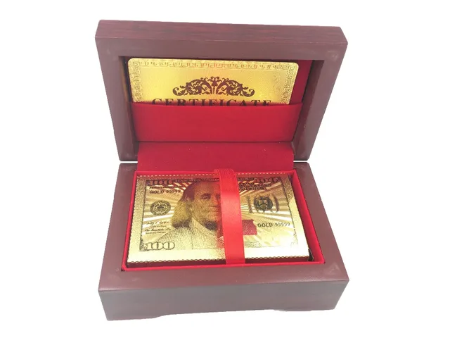 Aliexpress High Quality Special Unusual Gift 24k Carat High Quality Special Unusual Gift 24k Carat Gold Foil Plated Usd 100 Playing Card With