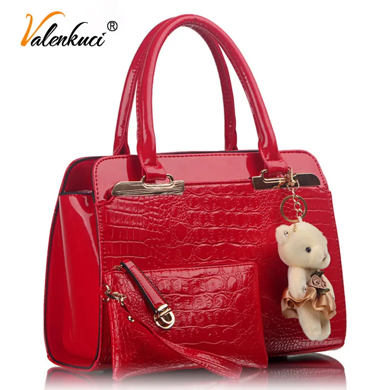 ФОТО Valenkuci Fashion Patent Leather Bags Handbags Women Famous Brands Women Shoulder Bags Women Tote Bags Ladies Handbags SD-419