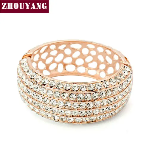 

Top Quality Twinkle Crystal Rose Gold Color Bangle Jewelry Austrian Crystals Wholesale ZYB034 ZYB020 ZYB036