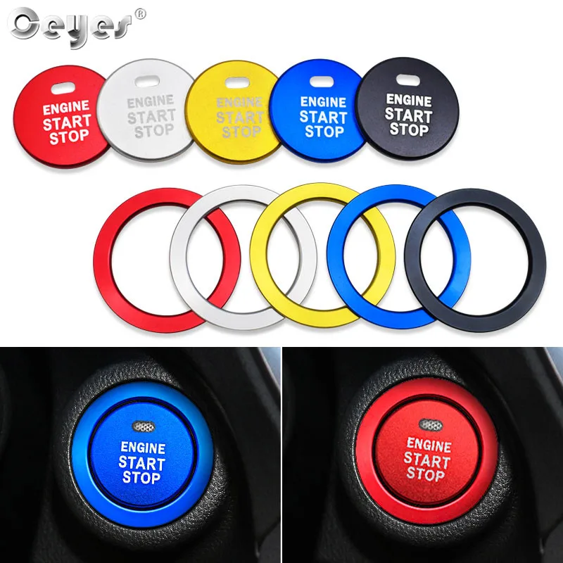 Koop Ceyes Auto Motor Start Stop Knop Ring Styling Case Voor Subaru Forester Outback Legacy Impreza XV Auto Interieur Bekleding
