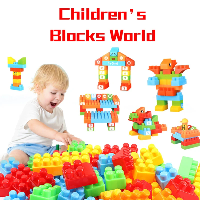 

58-86 PCS Baby Toys Large Size Building Blocks Set For Children Plastic Assembly Model Big Bricks DIY Learning Educational Toys