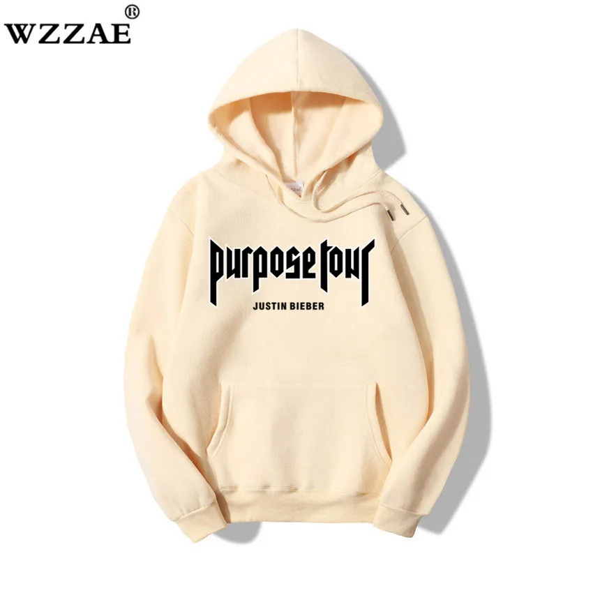 New Hoodies Men Tour Letter Print Hood Design Pullover Fashion Hip Hop Justin Bieber Streetwear Casual Hoodie 2018 Brand Tops