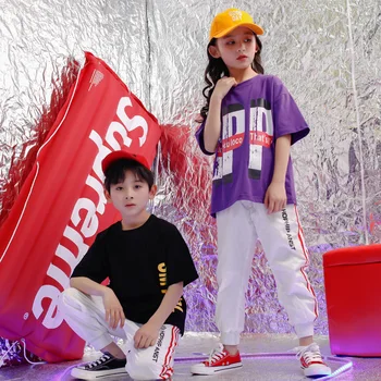 

Kid Hip Hop Clothing Casual Shirt Sweatshirt Tops Cartoon Jogger Pants for Girls Boy Jazz Dance Costume Ballroom Dancing Clothes