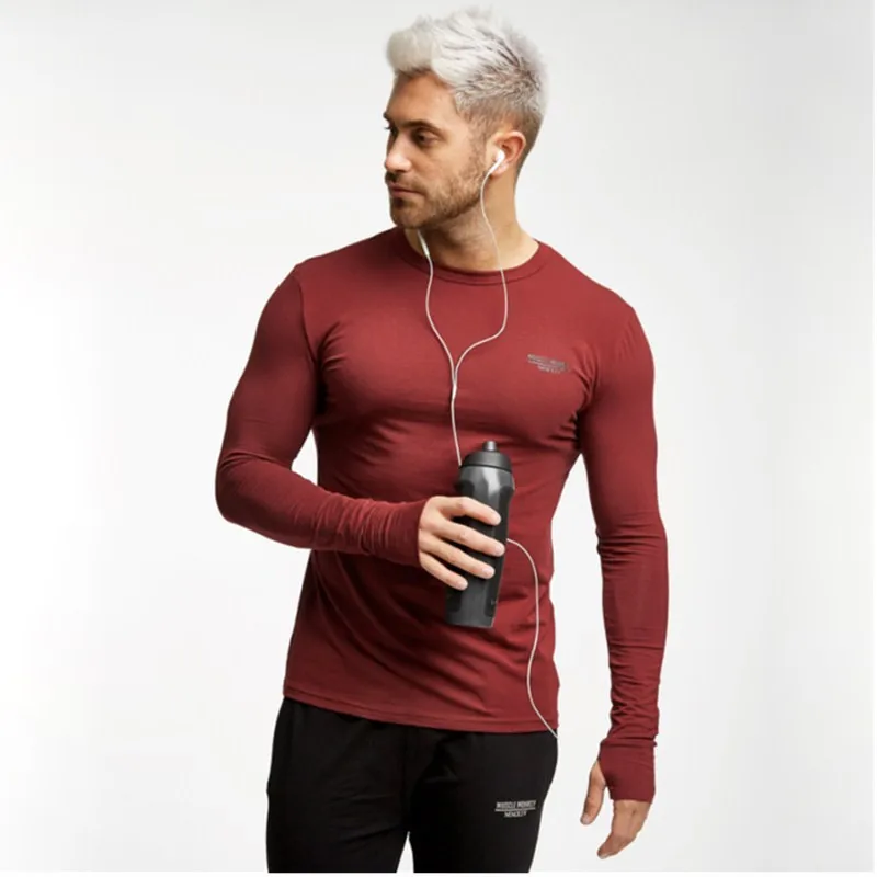 

Men Sweatshirts Long Sleeve T-shirts Tights Running Jogger Casual Fitness Gym Casual Training Workout Athletic Shirt Sportswear
