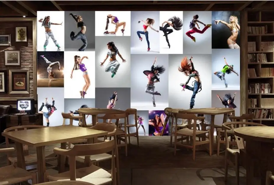 Fashionable dancing beauty gym background wall mural 3d wallpaper 3d wall papers for tv backdrop Fashionable dancing beauty gym background wall mural 3d wallpaper 3d wall papers for tv backdrop