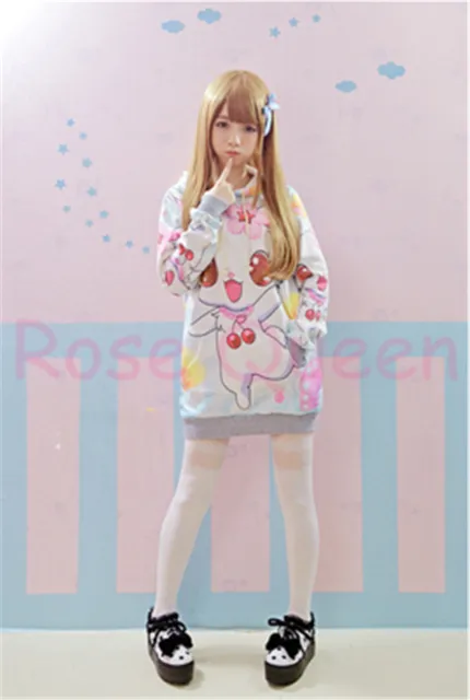 Harajuku Women Cute Lolita macaron Girl Hoodie Outwear Sweat Kigurumi Top Coat Harajuku Women Cute Lolita macaron Girl Hoodie Outwear Sweat Kigurumi Top Coat