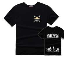Одна штука футболка хлопок Луффи Аниме короткий рукав мужские футболки Топы Футболка