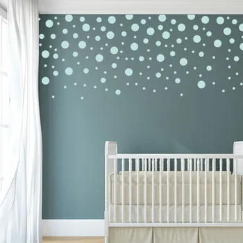 

120pieces/package Gold Polka Spot Wall Stickers Confetti Dots Wall Decals for Baby Nursery Mixed Sizes Peel and Stick Home Decor