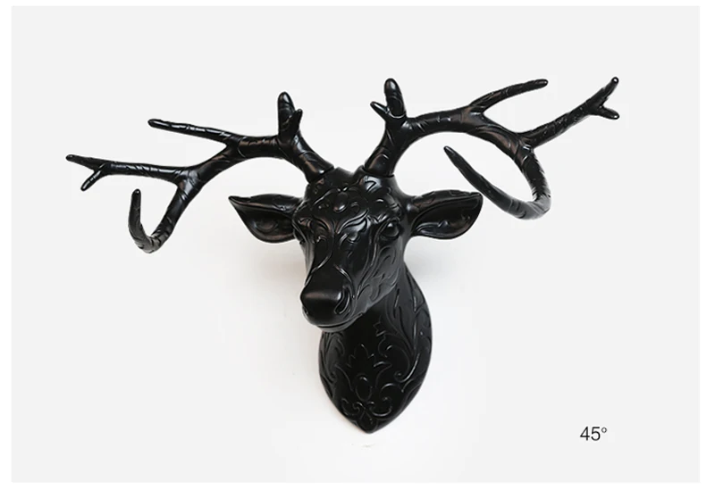 Европейский 3D головы оленя, смолы статуя дома украшения аксессуары Настенный декор подвесная статуя животного Скульптура дома чердаке украшения