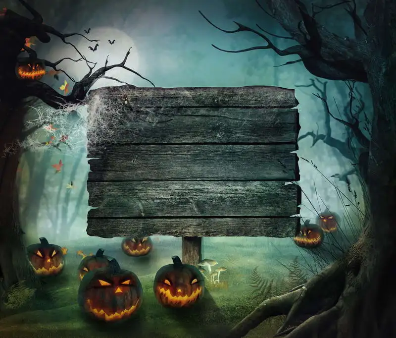 10x10ft autumn forest moon light wooden plank pumpkin lantern halloween custom backdrop photo studio background vinyl - Halloween Backdrop 10x10ft autumn forest moon light wooden plank pumpkin lantern halloween custom backdrop photo studio background vinyl - Halloween Backdrop