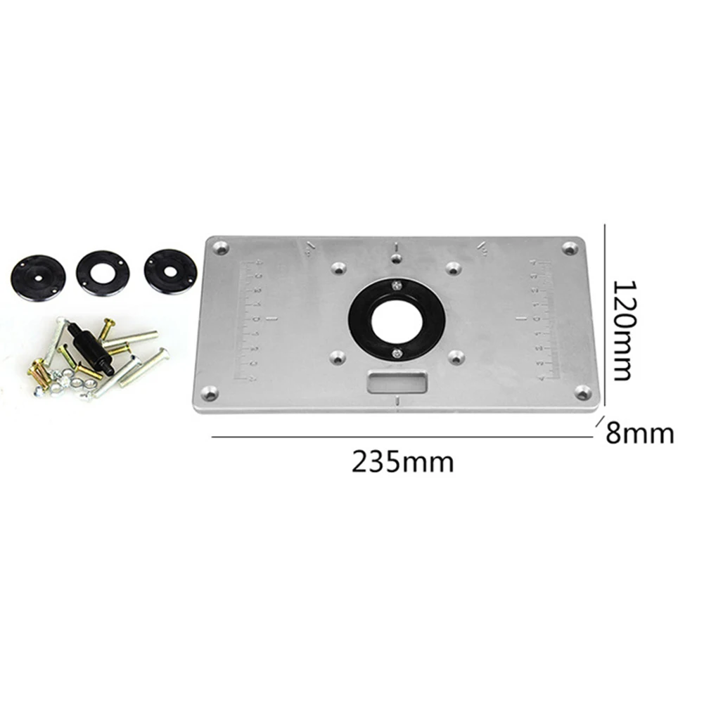 Деревообрабатывающий фрезерный стол вставные пластины скамейки алюминиевый деревянный триммер роутера модели гравировальный станок с 4 кольцами инструменты