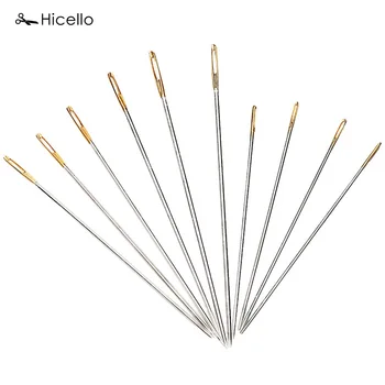 

Hicello 10Pcs/Bag Stainless Steel Sewing Needles Golden Head Sewing Pins Set Home DIY Craft Household Sewing Accessories Costura