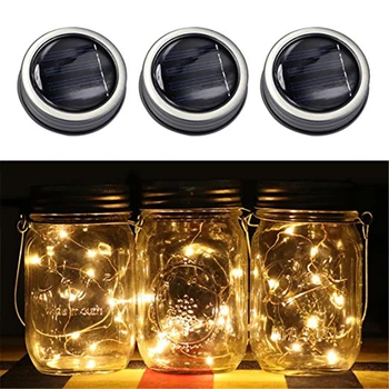 

Creative LED Fairy Light 1M/2M Solar Mason Jar Lid Lights Color Changing Romantic Party Garden Christmas Wedding Decorations