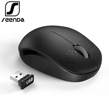 SeenDa 2 4GHz USB Wireless Optical Mouse for Computer Portable Mini Mute Mice Laptop Silent Mouse