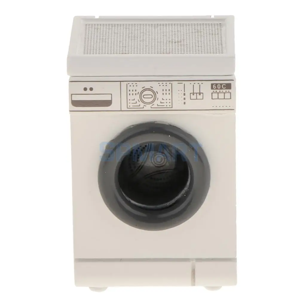 1/12 Scale Dollhouse Miniatures White Washing Machine Washer Home Appliance 12th Dolls House Accessories 
