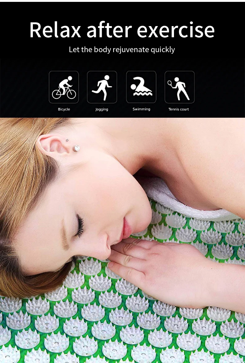 Акупрессура коврик Mssage Набор ковриков и подушка набор для облегчения боли в спине/шее и расслабления мышц снимает стресс, Sciatic Pain