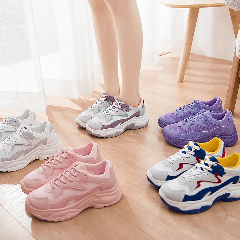 Bleu Nouvelles Baskets De blanc rose pourpre Confortables Marche Chaussures Casual gris Vulcaniser Femmes c8wUxEAq11