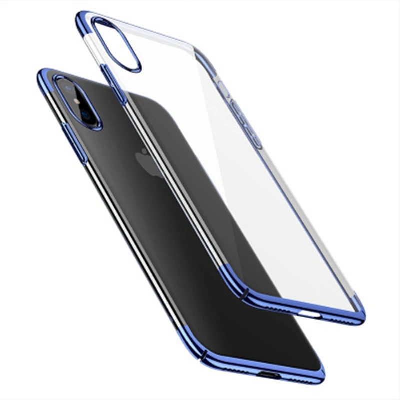 

For iphone 7 8 Case Three-stage Plating Silicone original Soft Transparent Phone Case For iphone X XS MAX XR 8 7 6 6S Plus Coque