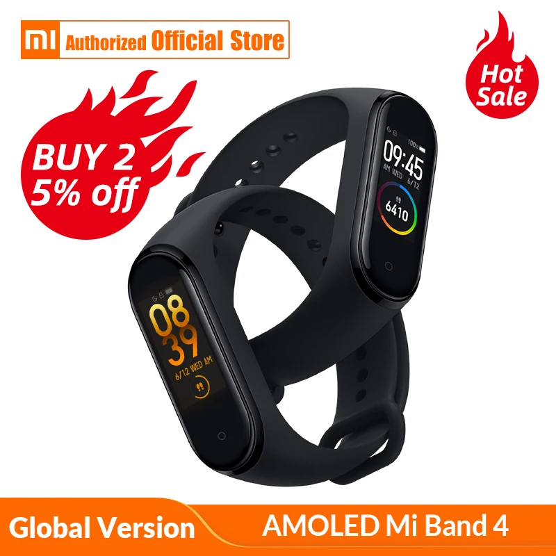 

Global Version Xiaomi Mi Band 4 Smart Watch Heart Rate Fitness Activity Tracker Bracelet Colorful Display Smart Band 135 mAh