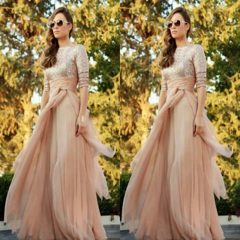 Quarter Sleeve Maid of Honor Dresses