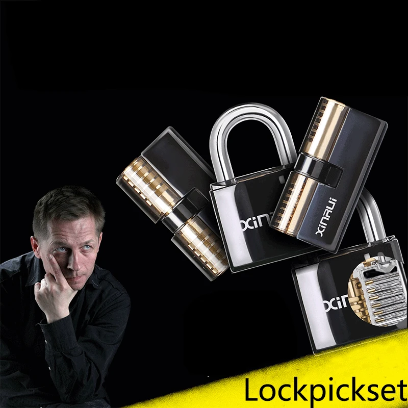 

Visible Cutaway Pin Padlock With Black Cover,Locksmith Tool for Training Practice and Advancer,Lock Picking Set Free shipping
