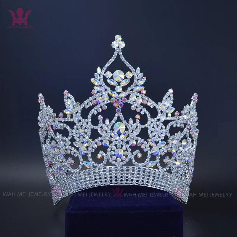 M008 мисс Канада Королева Принцесса Прическа аксессуары для вечерние шоу модель Австралийский Кристалл великолепный большой театрализованный корона тиара - Окраска металла: Crystal AB