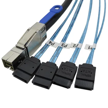 

CableDeconn External Mini SAS HD SFF-8644 to 4 SATA 7Pin 6Gbps Hard Disk Data Server Raid Cable 1m 2m