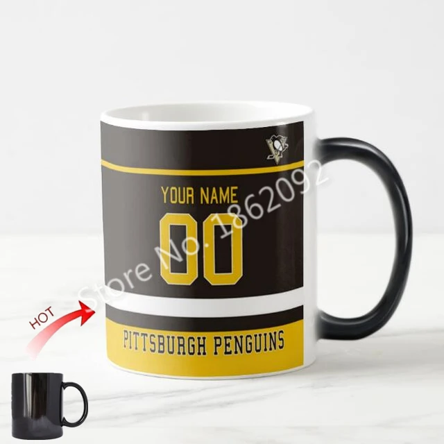 Online Funny Novelty Pittsburgh Penguins Hockey Magic Mug Funny Novelty Pittsburgh Penguins Hockey Magic Mug Custom Name Number Coffee Tea Beer Mugs Cups Color Change Gifts 11oz