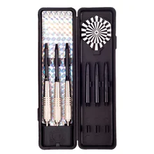 DULYMADE 3PCS/set, 20 Grams Steel Tip Brass Darts--Nickel Plated Color, with Aluminium Shafts,PET Flights,and Dart Case