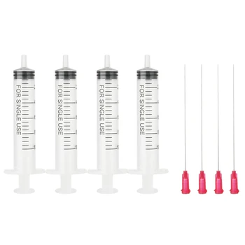 

1 Set 4pcs 10ml Syringe Transparent Syringes Measure With 4pcs Blunt Needle for Industrial Refill Ink CISS and Cartridges