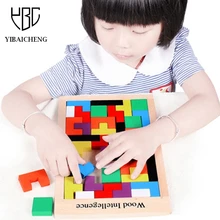40 шт. деревянные головоломки Классический тетрис здание умная доска головоломка DIY Кирпичи игрушки детские собранные развивающие Кирпичи Игрушки