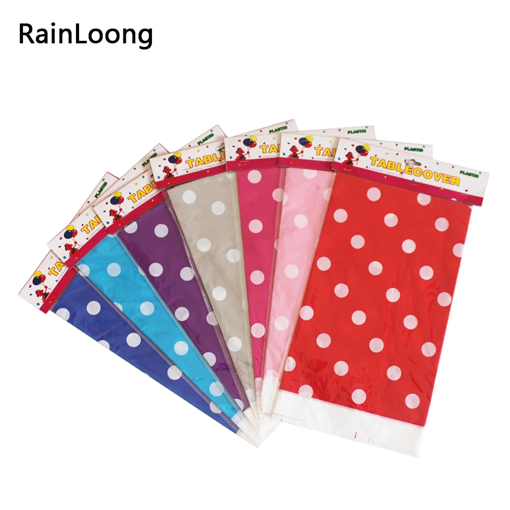 

Disposable Plastic Table Cloth Dot Table Cover Tablecloth Waterproof For Kids Birthday Party Decoration 180*108cm