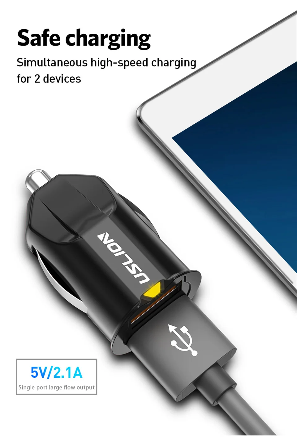 USLION Mini 2 порта Переходник USB для зарядки в машине для iPhone samsung QC3.0 Быстрая зарядка USB зарядное устройство для мобильного телефона двойной USB Автомобильное зарядное устройство