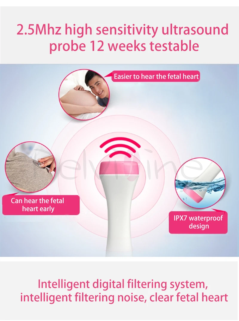 Высокоточный допплер прослушивает детский монитор фетальный монитор тест медицинский без радиации беременных женщин бытовой стетоскоп