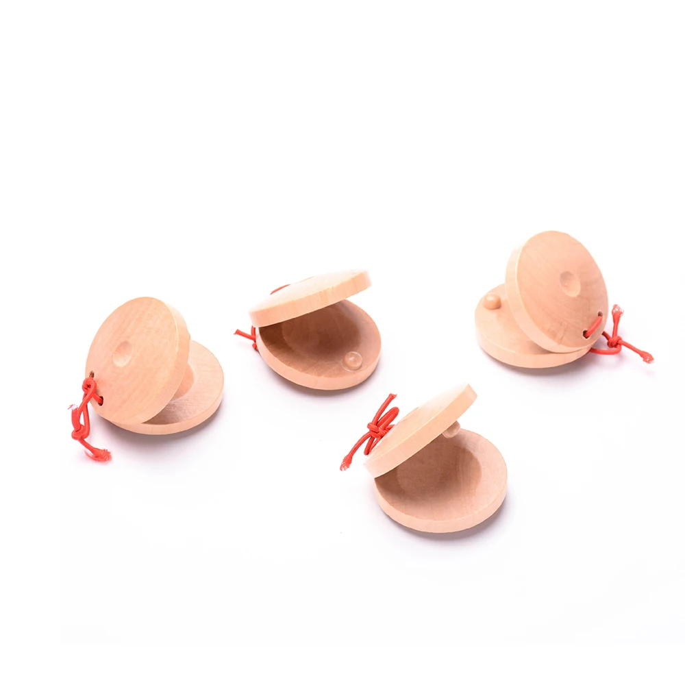 

1Pcs Wooden Castanets Wood Percussion Musical Instrument Education Child's Intellectual Development Listening Ability