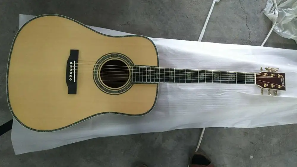 

free shipping AAAA all solid cocobolo acoustic guitar custom D body shape top quality OEM Byron folk guitar