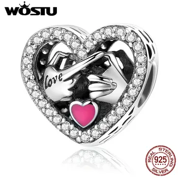 

WOSTU New Design 925 Sterling Silver Commitment To Love Beads Fit Original WST Charm Bracelet Jewelry Lover Gift CQC166