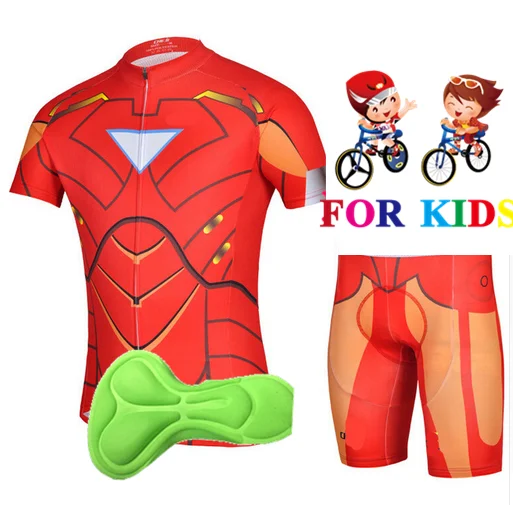 Детская футболка для велоспорта с Бэтменом, одежда с короткими рукавами, комплект для велоспорта, детская одежда для велоспорта, Ropa Ciclismo, одежда для велоспорта, спортивный костюм - Цвет: Short sleeve Set  4