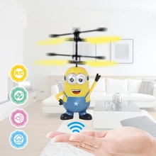 Drone RC Helicopter Aircraft Mini drone Fly Flashing Helicopter Quadcopter Hand Control Small yellow people RC Toys Drone hot sale mini drone rc quadcopter aircraft rc quadrupter helicopter aircraft remote control toys