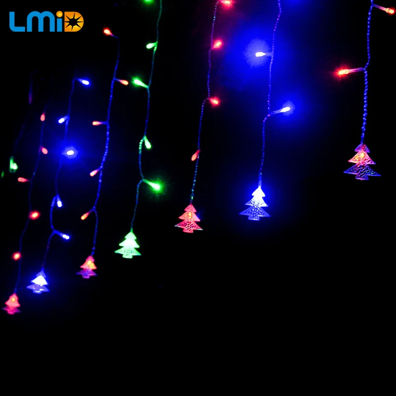 

LMID Christmas Lights Outdoor Colorful Xmas Fairy New Year Garlands Holiday 4*0.6M 120LEDs Curtain String Lighting Lamps