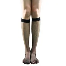 1 пара Женские черные ажурные носки Лето девушки сексуальные средней высоты трубки сетчатые носки крутые женские полые тонкие носки чулочно-носочные изделия