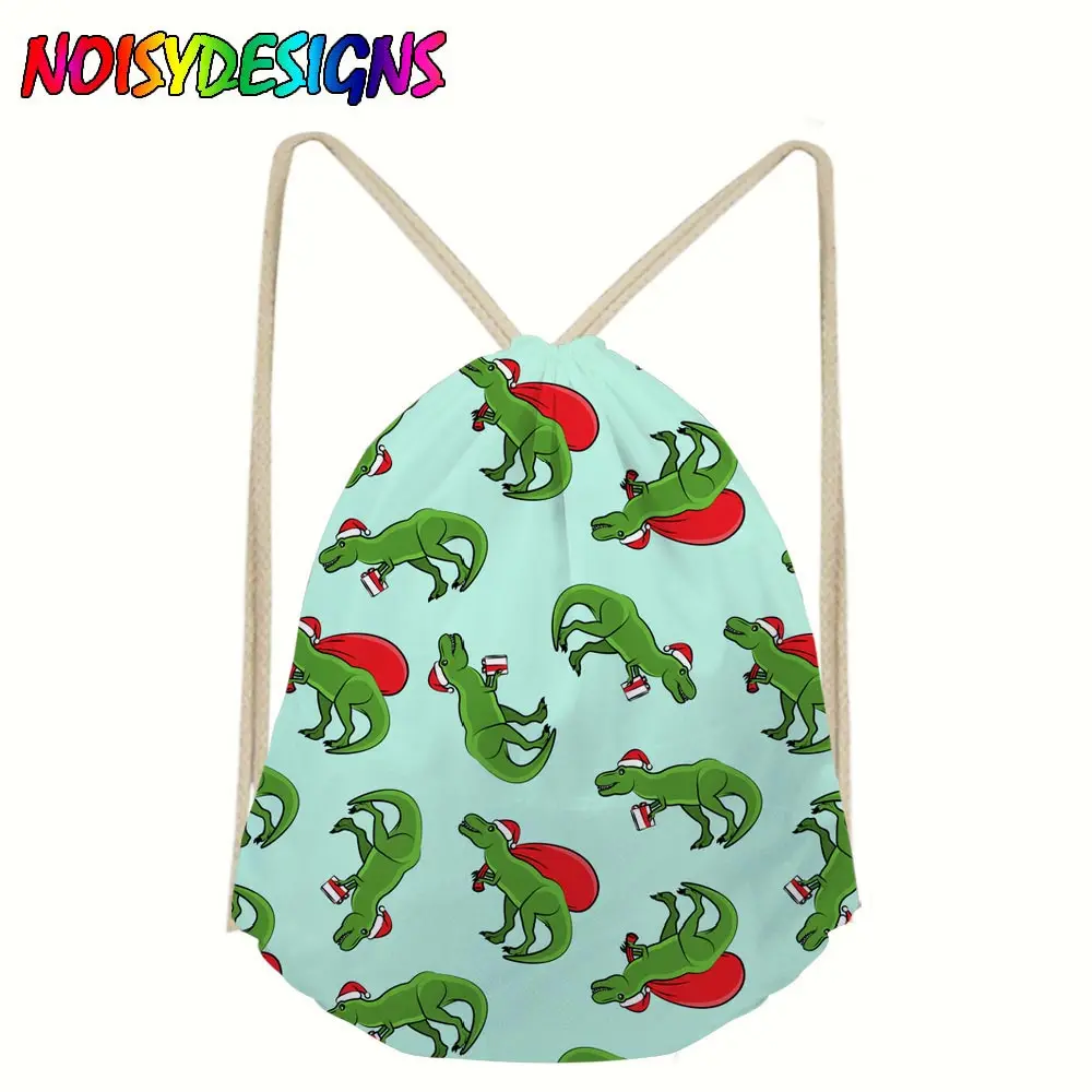 Tyrannosaurus Dinosaurs Drawstring bag for Girls Travel Storage Package Canvas School Backpacks Children Birthday Party Favors