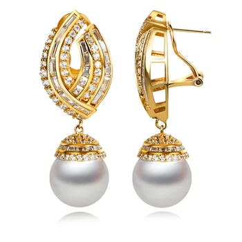 

Luxury Earrings for women Drop Earring Cubic zircon & imitation pearl earrings bridal fashion jewelry Free shipping
