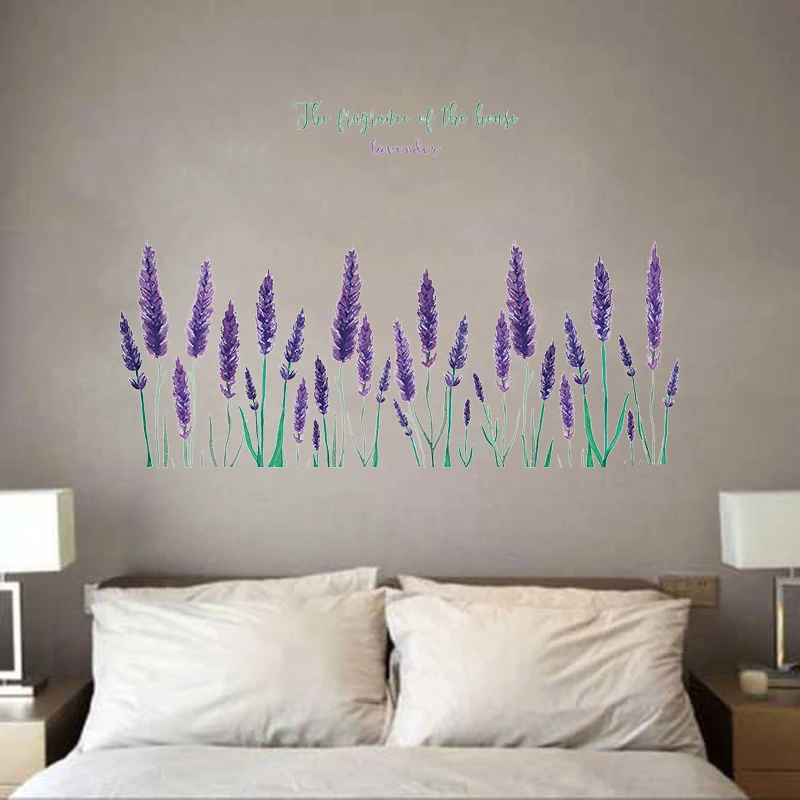 

Purple Lavender Plane Wall Sticker Self Adhesive Art Sticker For Bedroom Living Room Decor