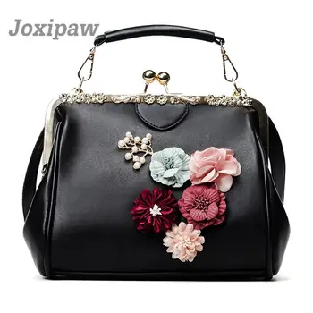 

Women Bag Female Handbags Leather Crossbody Tote Over Shoulder Shell Bag Flower Fashion Sling 2018 Luxury Designer Red Big Bags