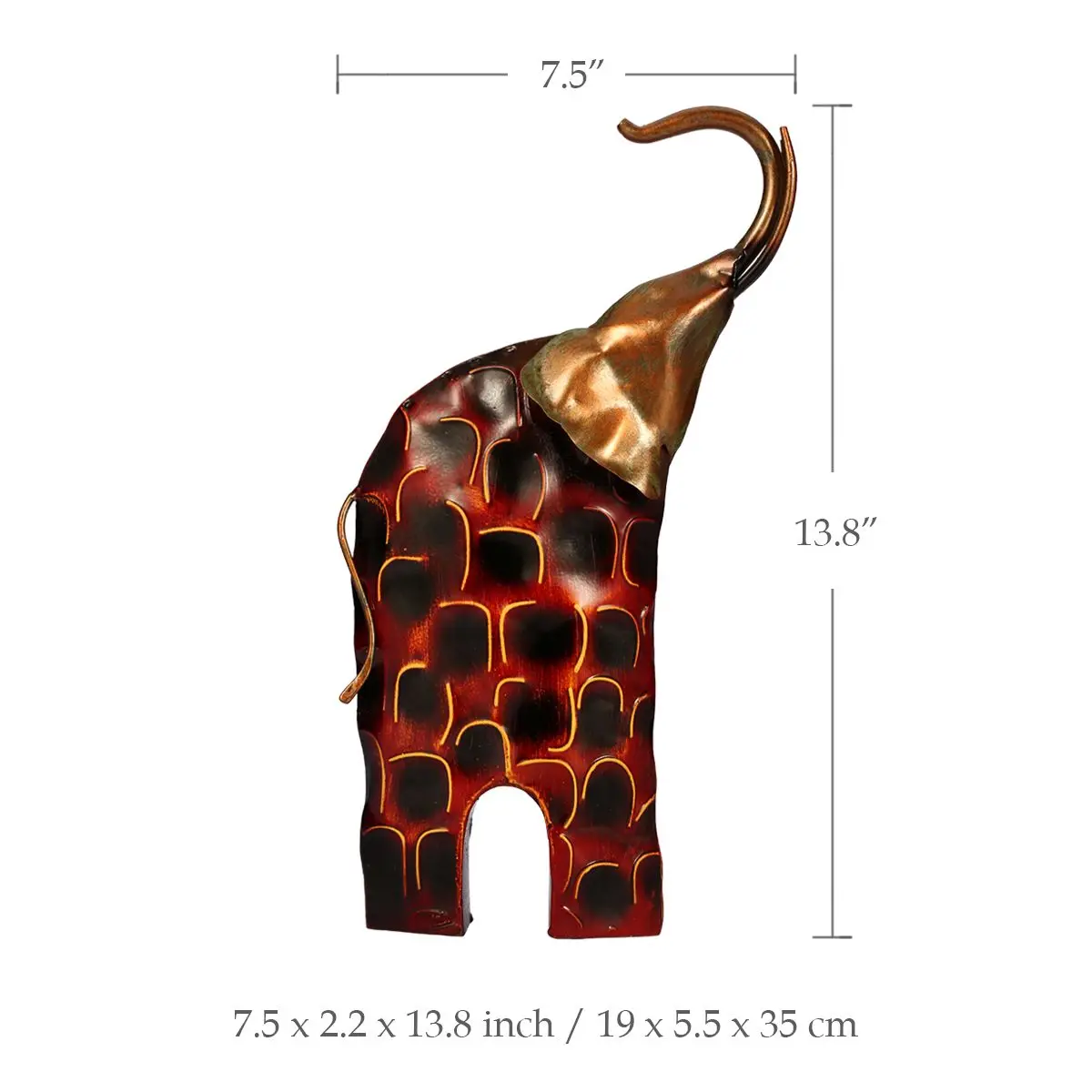 Tooarts статуэтка слона Металлическая статуэтка с поднятой головой железный слон миниатюрный подарок для украшения дома