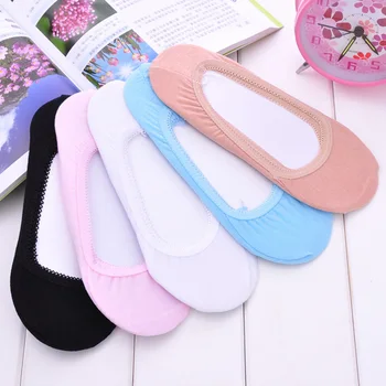 

Anti skid Socks Womens Socks Low Cut Antiskid Invisible Liner Elastic Comfy Female 2018 Cotton Lace Ankle Boat