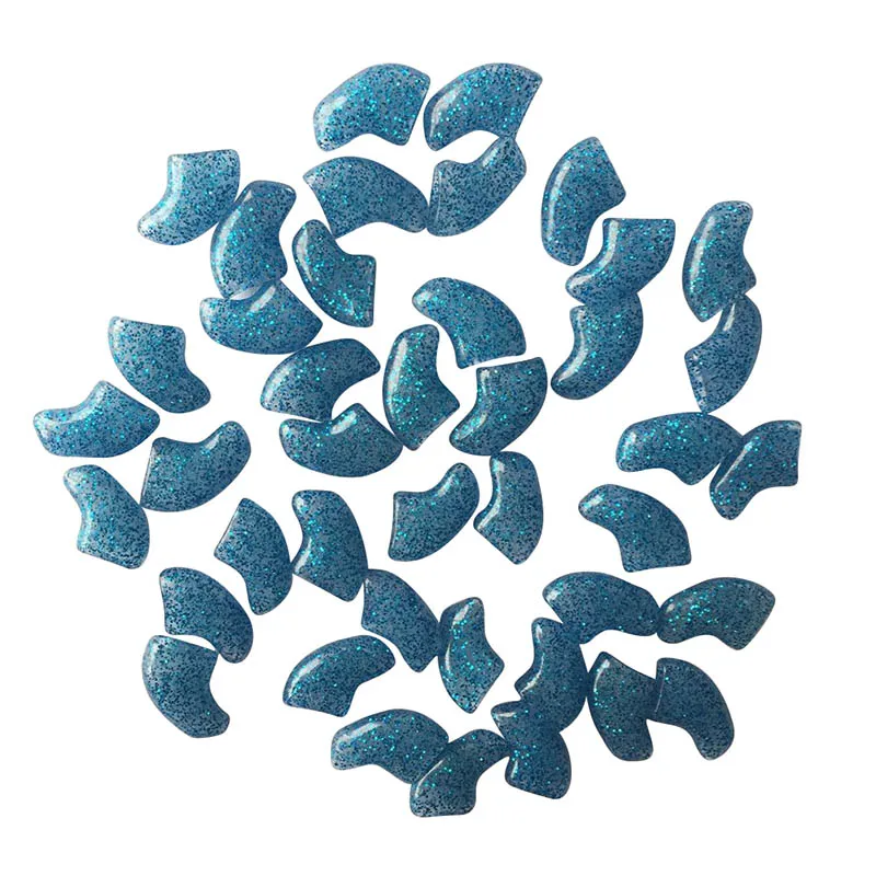 Синий Модные мягкие насадки на Когти для кошек кошка накладные ногти лапы Шапки накладных когтей для домашних питомцев с закругленными краями и бесплатный клей Размеры XS S M L 20 шт./пакет 5 цветов - Цвет: Синий