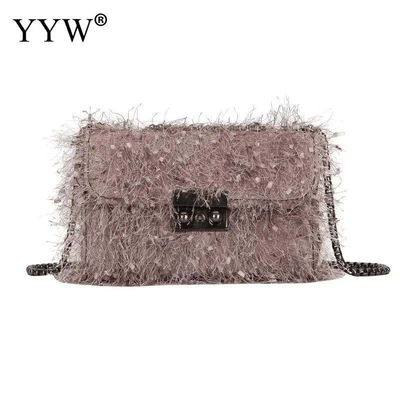 

Yyw 2018 Fashion Cotton Girl Bag Tassels Shoulder Bag Hairy Handbag Purse Female Women Chain Crossbody Bags Women Shoulder Bag